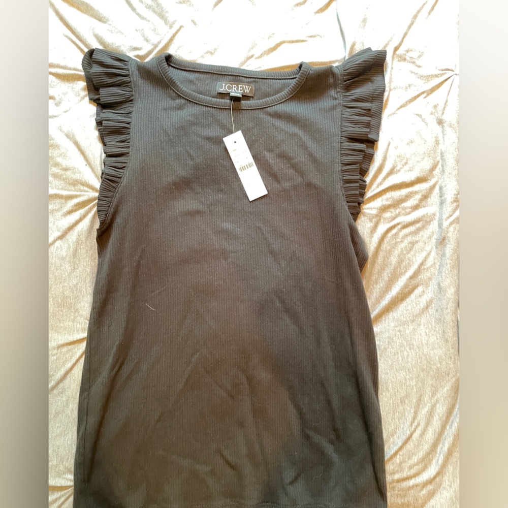 JCrew never worn. Vintage ruffle shirt
